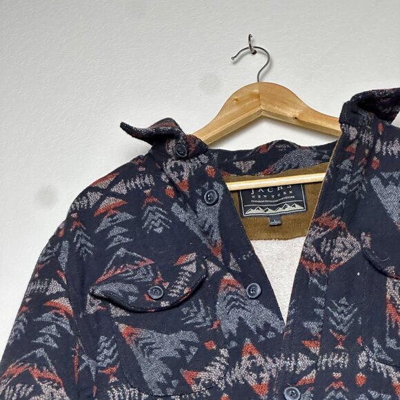 Jachs New York Wool Blend Jacket Faux Fur Lined Insulated Men L Outdoor Aztec - Picture 2 of 13